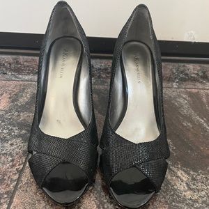 Black Peep Toe Heels